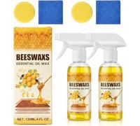 Spray lucidante for legno alla cera d'api, lucidante e detergente naturale for mobili 3 in 1 alla cera d'api, spray lucidante for nutrire e riparare il legno for mobili, pavimenti(2pcs)