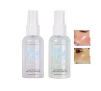 Spray luminoso e finitura per il trucco, nebbia scintillante a lunga durata per viso e corpo con idratazione, controllo dell'olio e bagliore rugiadoso, agitare prima dell'uso (2 confezioni da 2,6 ml)