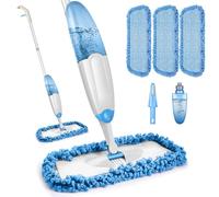 Spray Mop Lavapavimenti, TINA & TONY Scopa Lavapavimenti a Spruzzo con 450ml Flacone e 3 Riutilizzabile Tamponi, Scopa con Spruzzino Lavapavimenti per Laminato, Legno, Ceramica Pavimenti