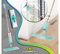 Spray Mop Scopa Pavimenti, Mop Piatto per Casa con Lavavetri Kit