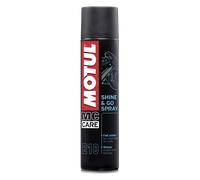 Motul - Ravvivante e Lucidante per Superfici Plastiche per Tutti i Tipi di Moto - Spray Detergente a Base di Silicone - Superfici Interne ed Esterne - MC Care Shine & Go Spray E10-400 ml