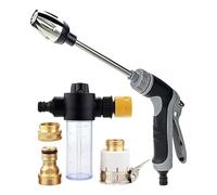 Spray Nozzles For Garden Hose - 37x16cm Metal Heavy Duty Water Nozzle Sprayer | Adjustable High Pressure Cleaner | Oxidized Finish Durable | For Watering Plants Showering Pets Outdoor