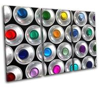 Spray Paint Cans Banksy Abstract Graffiti TREBLE TELA parete arte foto stampa