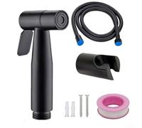 Spray per bidet WC portatile nero opaco con connettore G1/2 e tubo, adatto per pulizia privata e uso domestico multiuso (6#)