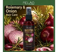 Spray per capelli 3-in-1 con biotina, rosmarino e cipolla, balsamo senza risciacquo e spray lisciante MELAO, adatto per capelli secchi e crespi, doma il crespo, aggiunge lucentezza e morbidezza, conti