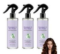 Spray per capelli al rosmarino e acqua di riso per uomo e donna, stimolante volumizzante naturale a base di acqua di riso, trattamento nutriente senza risciacquo (3pcs)