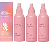 Spray per capelli alla cheratina, balsamo spray senza risciacquo 5 in 1, cura lisciante alla cheratina, idratante, anti crespo, cura levigante K-eratin per tutti i tipi di capelli (3 pezzi)