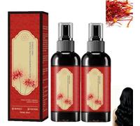 Spray per capelli allo zafferano, spray essenziale all'affron e al polygonum multiflorum, contro secchezza e crespo, cura anti-caduta, per tutti i tipi di capelli (2pcs)