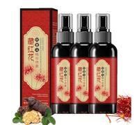 Spray per capelli allo zafferano, spray naturale a base di zafferano e essenza di Polygonum multiflorum, protegge dai danni, dalla secchezza e dall'effetto crespo, lascia i capelli (3 pcs)
