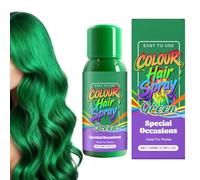 Spray per Capelli di Colore Lavabile,100ml Spray per Tintura dei Capelli Verde | Soluzione Di Colorazione Temporanea | per Cosplay Festival Palco Halloween Feste in Costume Raduni e Spettacoli