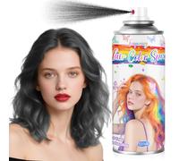 Spray per Capelli Temporaneo Nero - Ritocco Radici Capelli Bianchi e Colore per Trucco da Vampiro, Stregone e Tema Dark per Halloween e Cosplay (120 ml)