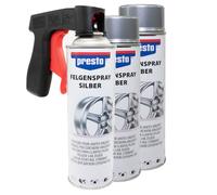 Spray per Cerchioni 3 X 500 ML Cerchi Argento Vernice Presto Con Manico Pistola