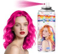 Spray per Colorazione Temporanea Rosa per Capelli per Ragazze e Donne - Tinta per Capelli Lavabile per Ritocco Radici, Cera per Capelli Non Appiccicosa per Natale, Feste (120ML, Rosa)