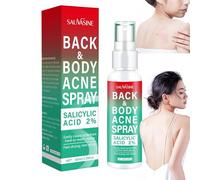 Spray per il trattamento dell'acne sulla schiena, schiarisce i segni dell'acne, spray per la cura della pelle, aiuta a eliminare brufoli e macchie del corpo, acido salicilico schiena e corpo, nebbia