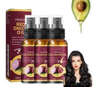 Spray per la crescita dei capelli alla cipolla - Olio per la crescita dei capelli alla cipolla rossa, con estratto di cumino nero, spray condizionante concentrato 30 ml / 1,05 fl oz