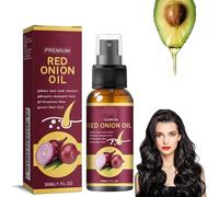 Spray per la crescita dei capelli alla cipolla - Olio per la crescita dei capelli alla cipolla rossa, con estratto di cumino nero, spray condizionante concentrato 30 ml / 1,05 fl oz