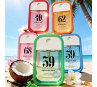 Spray profumato alla vaniglia e cocco, deodorante a lunga durata della serie Tropical Allure: Orchidea cremosa e pralinato, prugna, gelsomino e vaniglia di legno, violetta e legno di sandalo, caramell