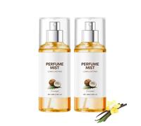 Spray profumato da donna alla noce di cocco con foschia profumata alla vaniglia, profumo quotidiano, spray a lunga durata per capelli e corpo, texture leggera, giorno e notte (2 pezzi)