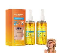 Spray Protezione Solare Capelli e Cuoio Capelluto SPF50 (2) | Difesa UV leggera non grassa, anti-sbiadimento per capelli trattati a colori, nessuna colata bianca per l'uso quotidiano