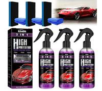 Spray Rapido per Autoveicoli 3 in 1 Ad alta Protezione, 3 in 1 Nuovo e Migliorato Flacone Singolo con Spugna, Spray Rapido 3 in 1 Ad alta Protezione, High Protection Spray 3 in 1 (Confezione da 3)