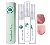 Spray riparatore per la lingua, spray per bocca secca, spray rinfrescante per l'alito, ingredienti naturali, adatto per secchezza, patina bianca e alito cattivo, 30 ml (3Pezzo)