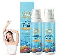 Spray Solare Minerale SPF 50, Protezione Solare Spray ad Ampio Spettro per Viso e Corpo, Formula Delicata per Pelli Sensibili, Spray Solare Leggero e Resistente all'Acqua (2 pezzo)