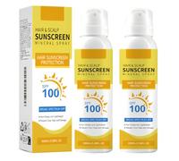 Spray solare per capelli e cuoio capelluto SPF 100, leggero e con protezione UV, previene lo sbiadimento del colore e la secchezza per tutti i tipi di capelli. (2Pezzo)