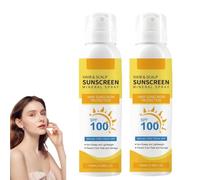 Spray Solare SPF 100 per Capelli e Cuoio Capelluto - Nebbia Invisibile e Leggera con Protezione UV - Previene lo Sbiadimento e la Secchezza - Formula Non Untuosa - Ideale per Spiaggia (2 pezzo)