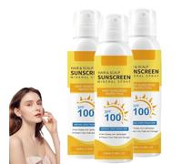 Spray Solare SPF 100 per Capelli e Cuoio Capelluto - Nebbia Invisibile e Leggera con Protezione UV - Previene lo Sbiadimento e la Secchezza - Formula Non Untuosa - Ideale per Spiaggia (3 pezzo)