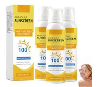 Spray solare SPF 100 per capelli e cuoio capelluto, protezione UV ad ampio spettro; spray leggero e non grasso che previene lo scolorimento dei capelli e i danni del sole, 100 ml (3Pezzo)