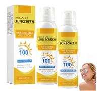 Spray solare SPF 100 per capelli e cuoio capelluto, protezione UV ad ampio spettro; spray leggero e non grasso che previene lo scolorimento dei capelli e i danni del sole, 100 ml (2Pezzo)
