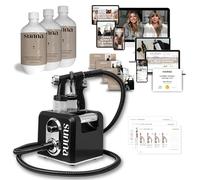 Spray Tan Basics Starter Pack by SunnaTan - Include pistola HVLP, 3 x 473 ml Soluzioni abbronzanti naturali 12 ore (chiaro, medio, scuro) e corso di formazione valutato a 299.00