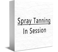 Spray Tanning In Session Scatola di Legno Cartello Decorativo Divertente Ufficio Home Decor Rustico Casale Quadrato Scrivania Cartello Decorazione Per Mensola 12,7 x 12,7 cm
