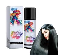 Spray Temporaneo Intenso per Capelli - Nero Unisex, Colore per Capelli Lavabile Ad Una Sola Applicazione, Ideale per Feste, Cosplay, Halloween, Compleanni, Pittura Facile (Nero, 85 Ml) Lacca Colorata