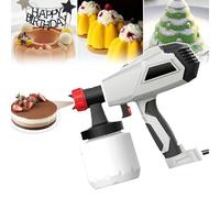 Spray Vellutato Per Torte Da 500 W, Con 2 Ugelli, Bomboletta Spray Da 800 Ml/distanza 300 Mm, Velocità Infinitamente Variabile/flusso Regolabile, Rimovibile, Per Decorare Torte,White