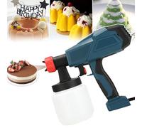 Spray Vellutato Per Torte Da 500 W, Con 2 Ugelli, Bomboletta Spray Da 800 Ml/distanza 300 Mm, Velocità Infinitamente Variabile/flusso Regolabile, Rimovibile, Per Decorare Torte,Blue