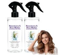 Spray volumizzante per capelli con rosmarino e acqua di riso, spray con rosmarino e acqua di riso per la crescita dei capelli, prodotto per la cura dei capelli crespi nelle donne (2 pezzi)
