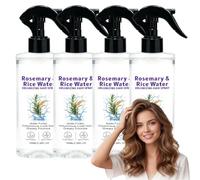 Spray volumizzante per capelli con rosmarino e acqua di riso, spray con rosmarino e acqua di riso per la crescita dei capelli, prodotto per la cura dei capelli crespi nelle donne (4 pezzi)