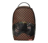 Sprayground Backpack Scuola City Viaggio Motivo a Scacchi Marrone Unisex Morso Trasparente