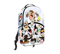 Sprayground Looney Tunes Fashion Killers Zaino, 45,7 x 15,7 x 29,8 cm, bianco, unisex, poliestere 900D, scomparto per laptop, tasche multiple, custodia per bagagli