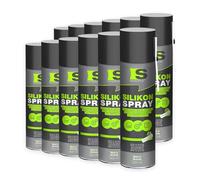 Spraytive 12 x 500 ml silicone - Lubrificante per auto, gomme, plastica e metallo - Incolore, idrorepellente, senza residui, da -50 °C a +250 °C - Made in Germany