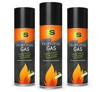 Spraytive 3 x gas butano XXL da 500 ml per bruciatori e accendini, con adattatore per ricarica, compatibile con accendini Clipper, fiamma jet, bruciatori da cucina e molto altro ancora.