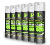 Spraytive 6 x 500 ml di gesso spray giallo fluo - Vernice a gesso lavabile, spray per pavimenti, spray temporaneo per asfalto, erba, calcestruzzo