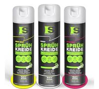 Spraytive Set di 3 gessetti a spruzzo - 3 × 500 ml (bianco, giallo neon, rosa fluo) - Set spray per marcatura, lavabile e temporaneo, spray per esterni