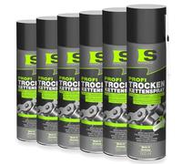 Spraytive Set di 6 spray professionali a secco per catena di moto e | Nessun gocciolamento: grasso per catena Dry Lube come lubrificante secco per catena, ingranaggi, superfici scorrevoli e