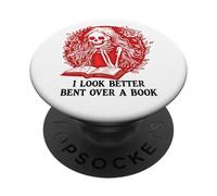 Spread Those Pages Good Girl I Look Better Bent Over a Book PopSockets PopGrip Adesivo