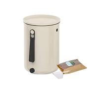 Spreco alimentare Bidone del compost della spazzatura for interni Piccolo composter Secchio con coperchio sigillato e rubinetto da bancone cucina Sistema di compostaggio(Bianco)