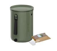 Spreco alimentare Bidone del compost della spazzatura for interni Piccolo composter Secchio con coperchio sigillato e rubinetto da bancone cucina Sistema di compostaggio(Green)