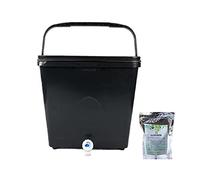 Spreco alimentare Composter Cestino for Compost da Cucina con Rubinetto e Coperchio Piano di Lavoro Compattatore Secchio Fermentazione del(Nero)