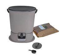 Spreco alimentare Secchio for compost Sistema di compostaggio interno Secchi da cucina con rubinetto e coperchio ermetico(Grijs)